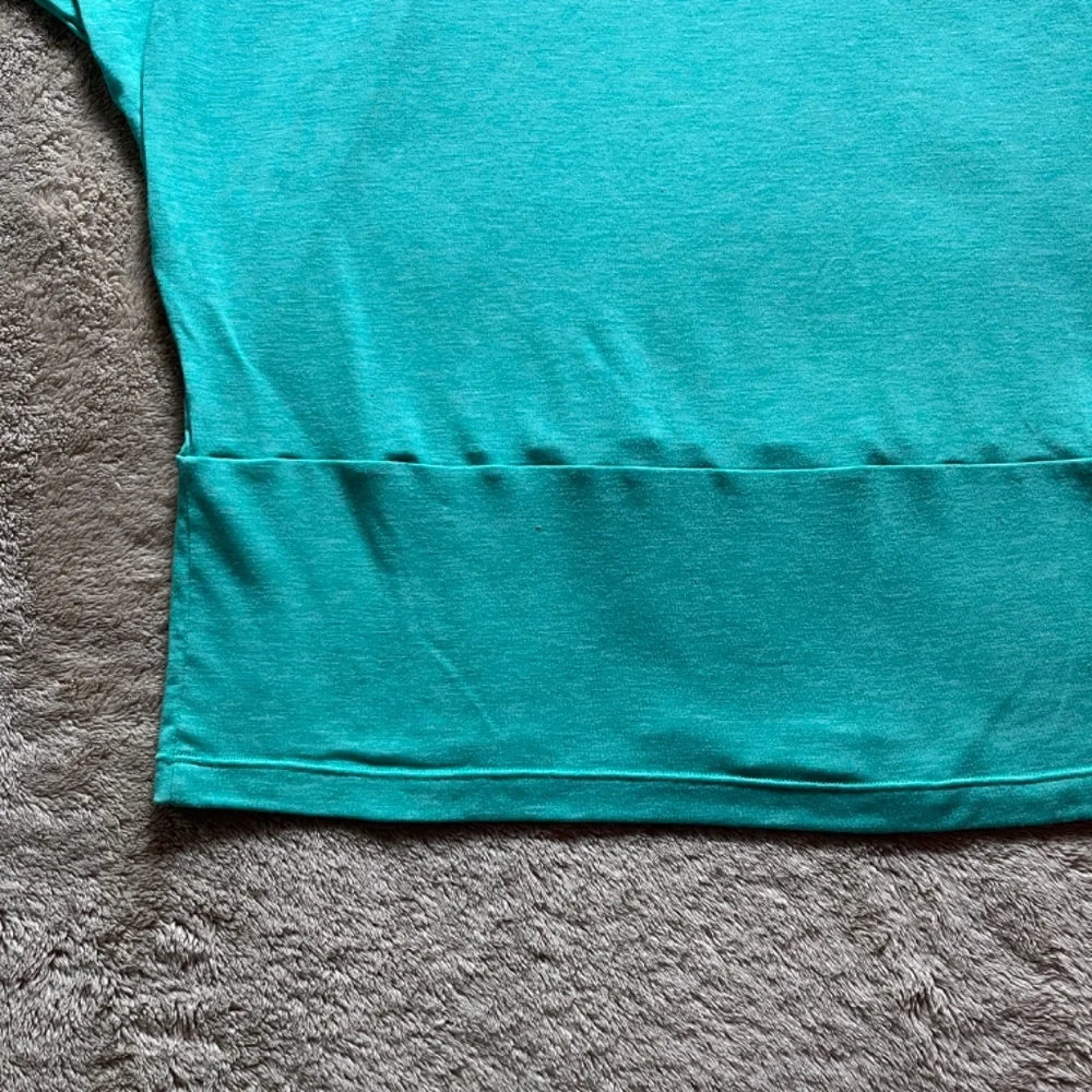 Women's Turquoise Batwing Workout Yoga Top Blouse L/S Loose Fit Athletic - Picture 2 of 12